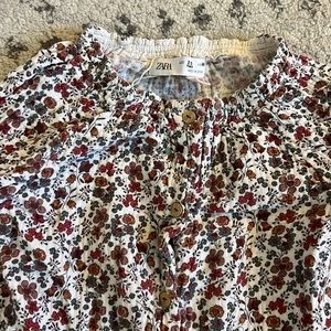 Zara Kids floral long sleeve blouse